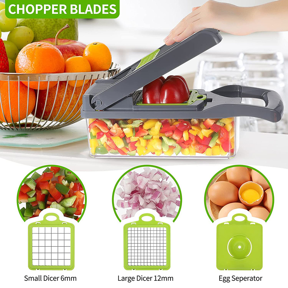 Top Seller Kitchen 12 In 1  Food Dicer Vegetable Slicer Veggie Veget Chopper Slicer Multifunctional Vegetable Cutter