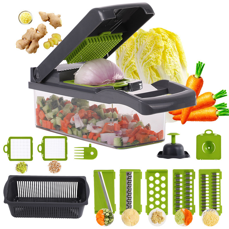 Top Seller Kitchen 12 In 1  Food Dicer Vegetable Slicer Veggie Veget Chopper Slicer Multifunctional Vegetable Cutter