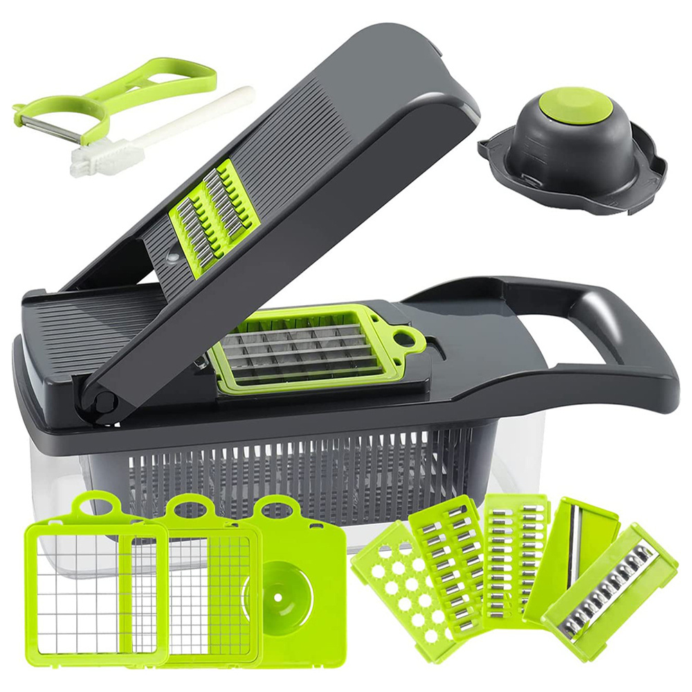 Top Seller Kitchen 12 In 1  Food Dicer Vegetable Slicer Veggie Veget Chopper Slicer Multifunctional Vegetable Cutter