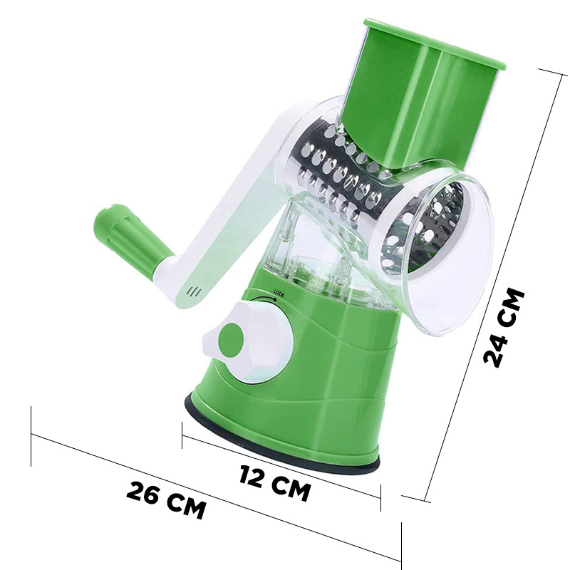 Kitchen Grater Vegetable Slicer 3 In 1 Manual Drum Rotary Cheese Grater Round Vegetable Cutter/slicer/chopper Safe Food Grinder