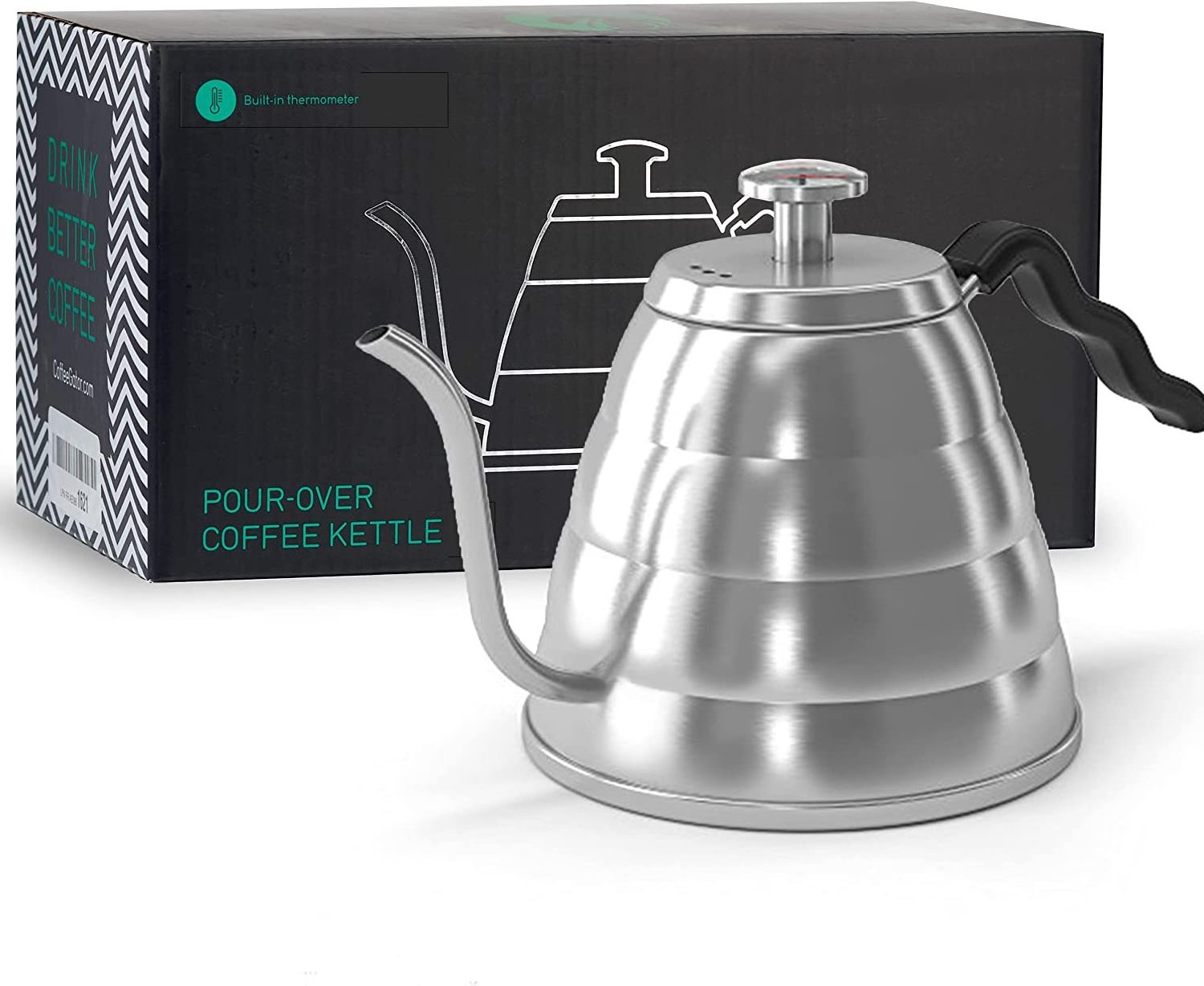 40 oz Stainless Steel Pour Over Coffee Kettle Gooseneck Coffee Kettle With Thermometer for Exact Temperature