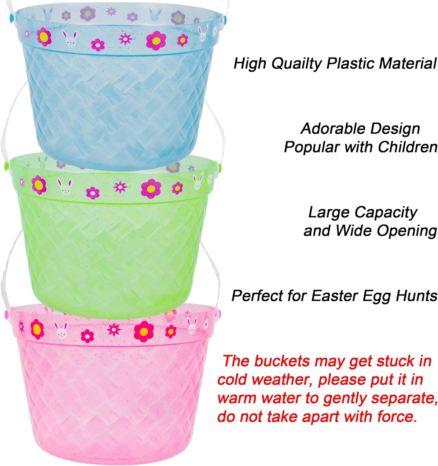 Wholesale Easter Rabbit Bunny Basket Candy Basket Plastic Fabric Sublimation Blank Easter Baskets