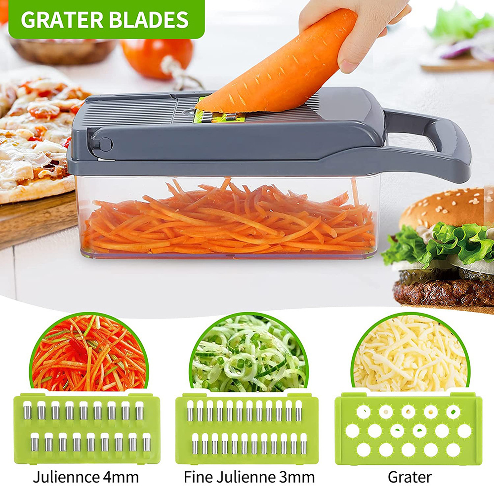 Top Seller Kitchen 12 In 1  Food Dicer Vegetable Slicer Veggie Veget Chopper Slicer Multifunctional Vegetable Cutter