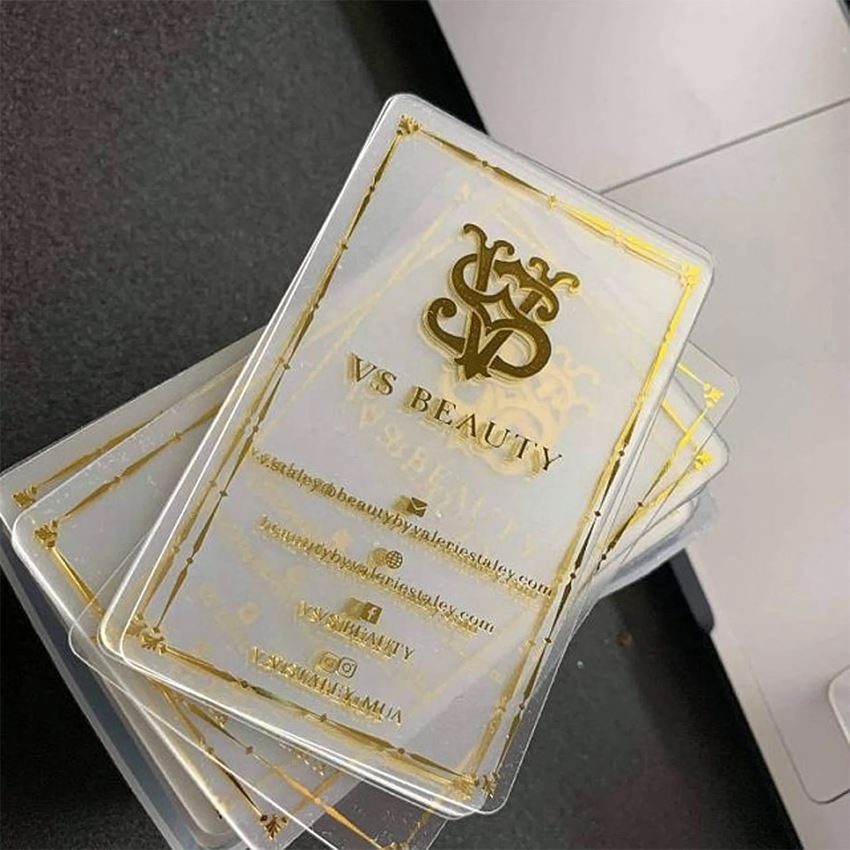 Luxury Customized Luxury Die Cut OffSet Printing Transparent Clear Square PVC Business Name Card