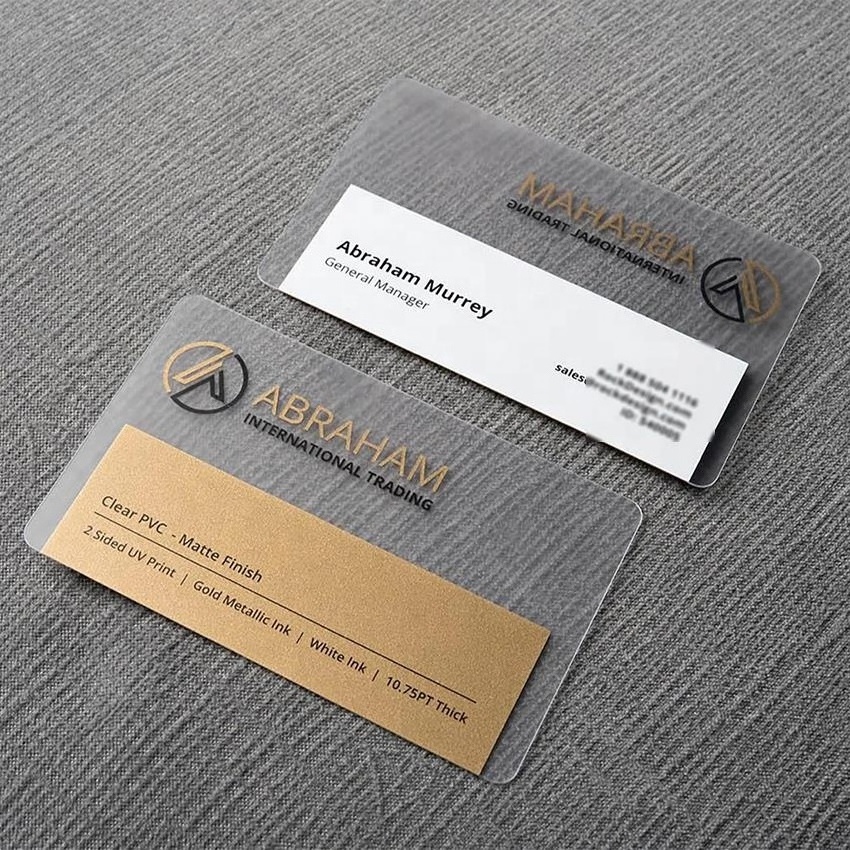 Luxury Customized Luxury Die Cut OffSet Printing Transparent Clear Square PVC Business Name Card