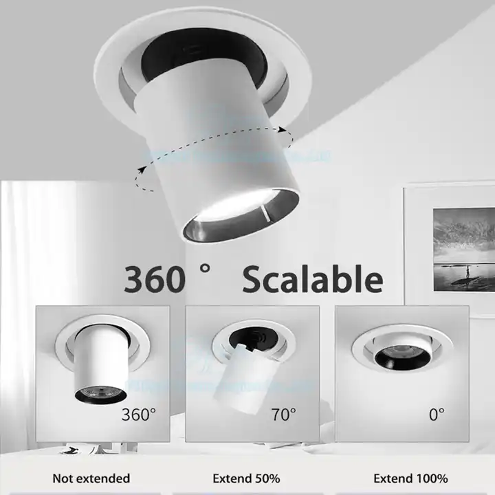 220V spot Light 360 adjustable angle die cast aluminum recessed tiltable 7W Gimbal LED Downlight