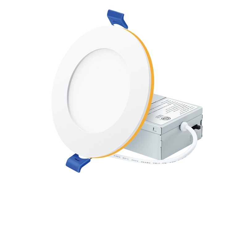 Ultra-Thin LED Recessed Ceiling Light with Junction Box Dimmable Canless Wafer Downlight