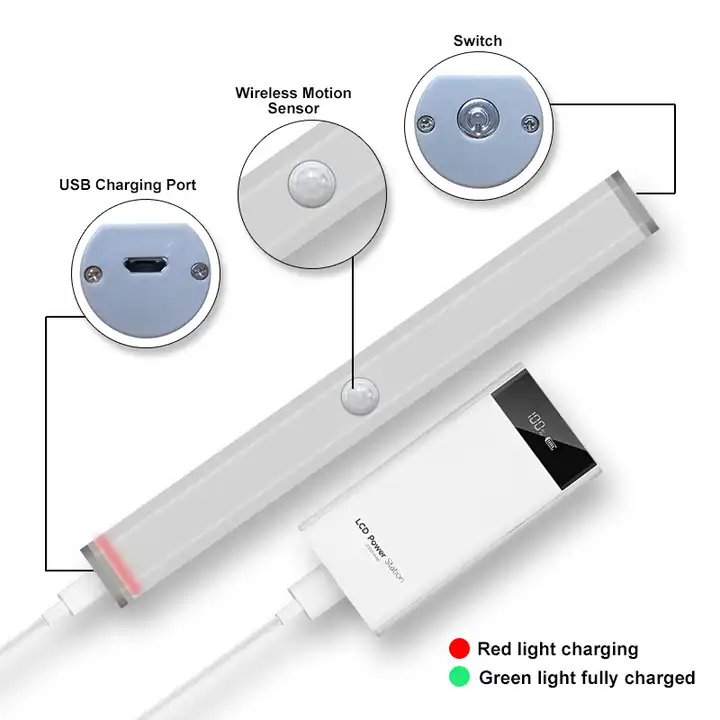 Magnetic Motion Sensor Tube Closet Light Cheap Smart Under Bed Motion Sensor Light Strip For Wall Bathroom Cabinet