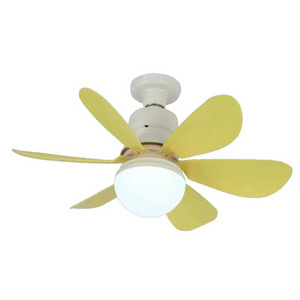 New Product 6 Blades Bedroom Dinner Room Multicolor Remote Control Led Ceiling Fan Light