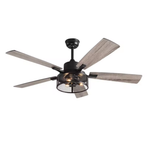 led ceiling fan ac motor 5 wood blades farmhouse style ceiling fan with light