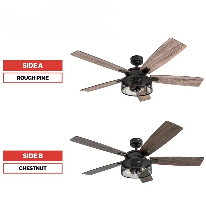 led ceiling fan ac motor 5 wood blades farmhouse style ceiling fan with light