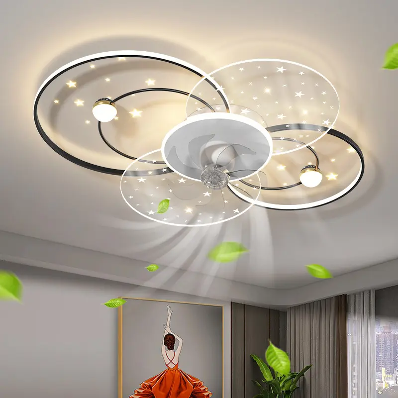 Nordic Bedroom Decor Led Lights for Room Ceiling Fan Light Lamp Restaurant Dining Room Ceiling Fans with Lights Remote Control