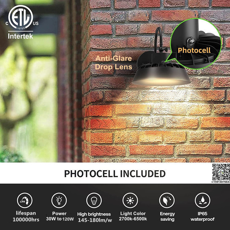 Intertek ETL outdoor wall mounted led light barn house farmhouse garage ip65 dimmable smart led yard light outdoor 100w 50w 30w