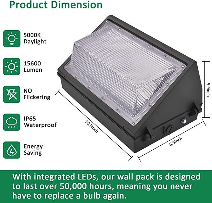 Photocell sensor dusk to dawn day off night on traditional LED wall pack light 45w 60w 80w 100w 120W Outdoor LED Wall light