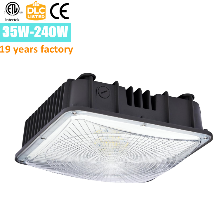 0-10V dimmable LED Canopy Light Fixture ETL CE 40w 60w 80w 100w 150w 200watt low bay canopy led light Soffit Lighting