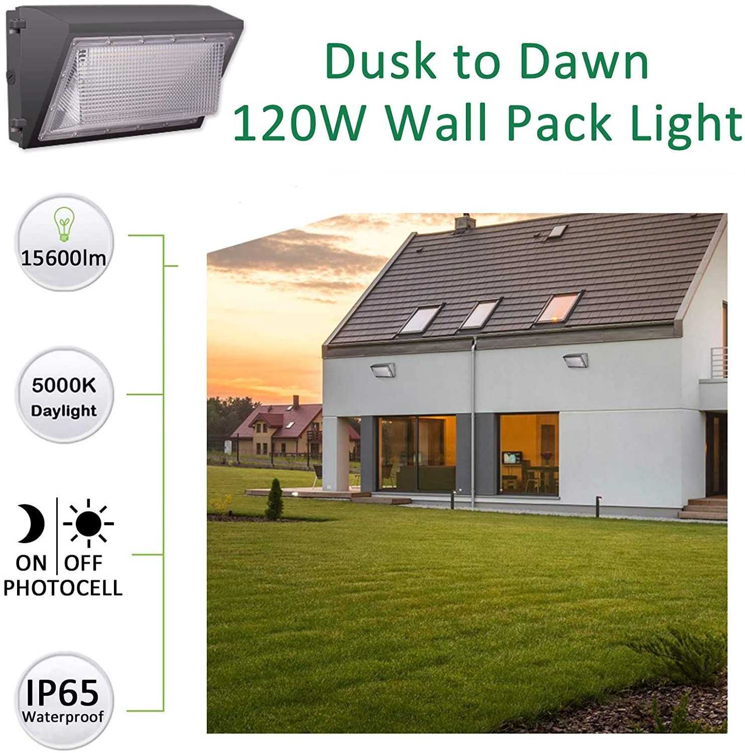 5 years warranty hot-sale DLC ETL 45W 60W 80W 100W 120W anti-UV PC lens  triangle led wall pack light outdoor