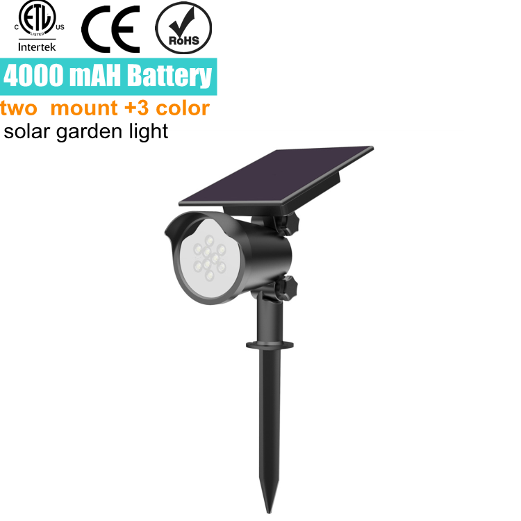 4000mah R G B  solar garden decorative lights for lawn patio yard walkway home indoor and out door solar led lamps