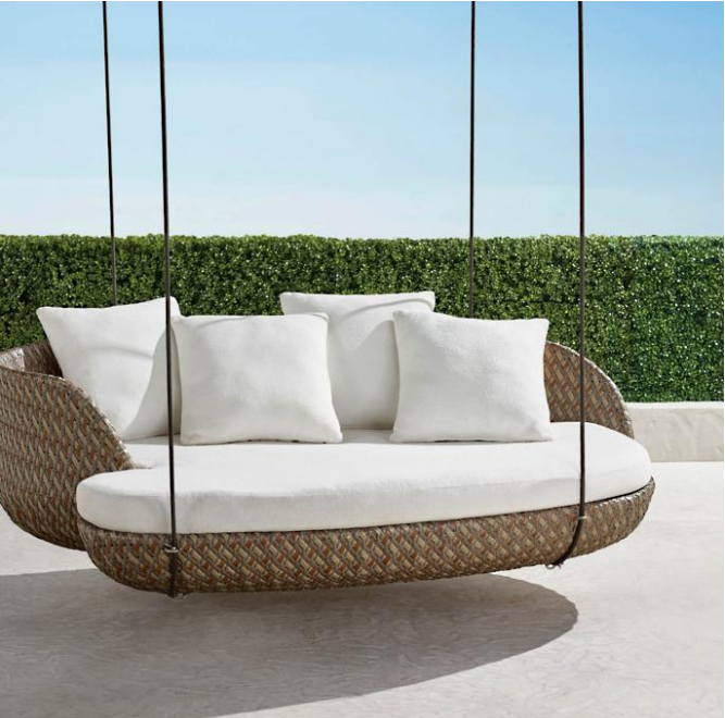 cheap balcony swing furniture patio resin wicker hanging daybed