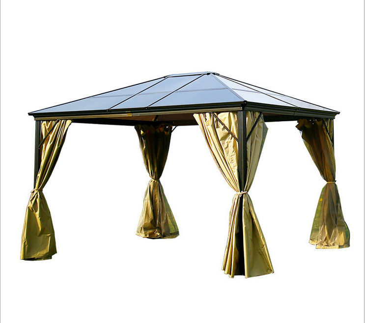 Green large outdoor metal decorative gazebo