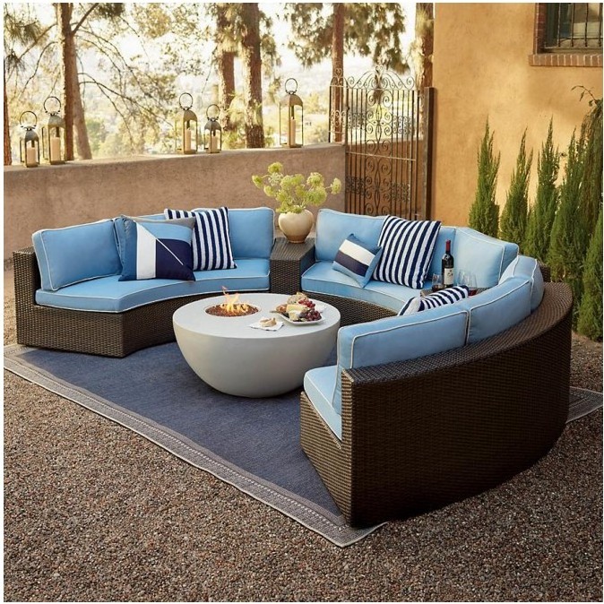 luxury sectional garden furniture outdoor rattan curved sofas