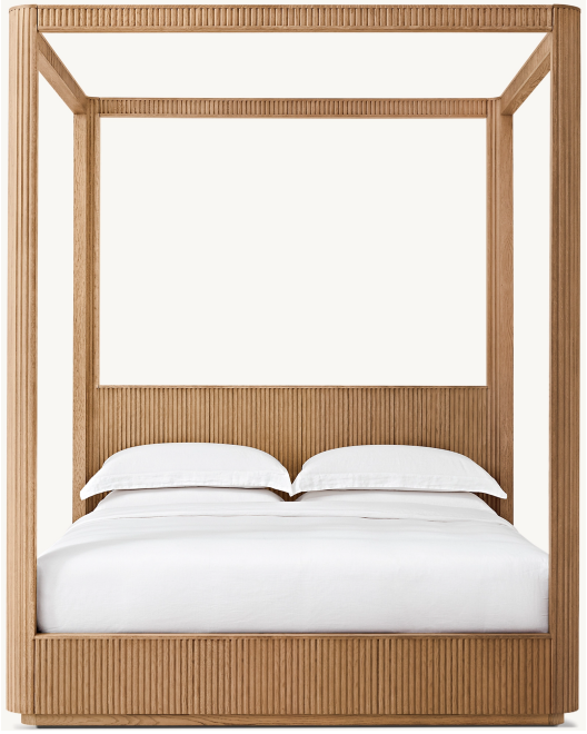 Modern Home Bedroom Furniture Hotel Wooden Beds Oak Canopy Bed