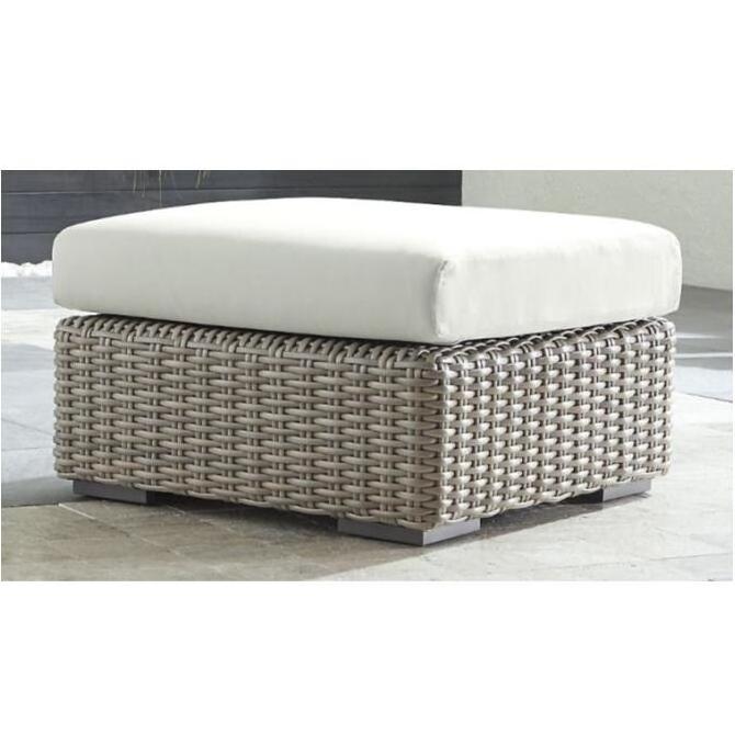 cheap outdoor PE resin wicker ottoman for sale