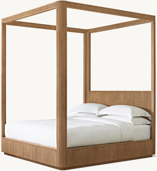 Modern Home Bedroom Furniture Hotel Wooden Beds Oak Canopy Bed