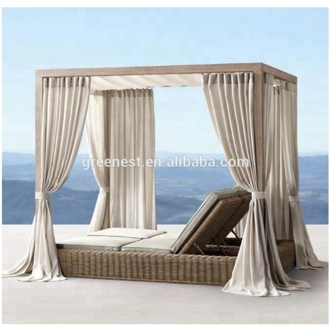 High quality wicker garden gazebo bed outdoor luxury canopy bed