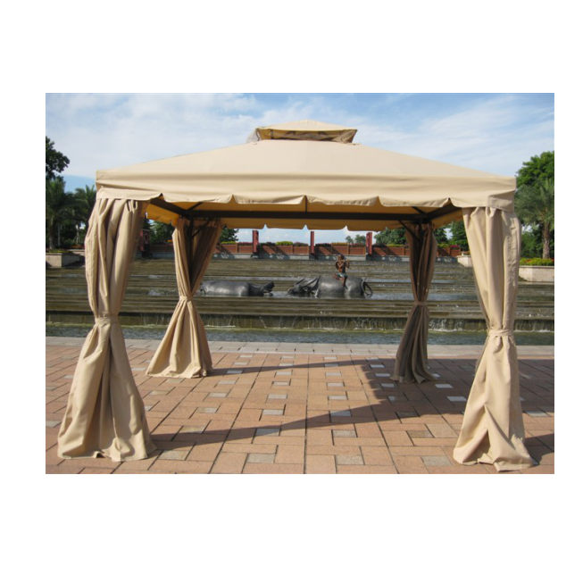 Green luxury metal frame large outdoor gazebo