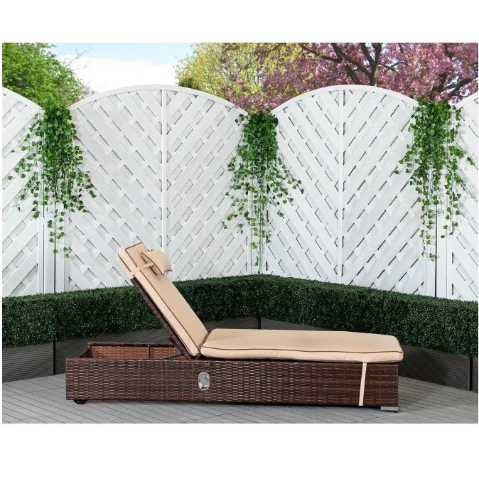 outdoor resin wicker swimming pool lounge chair