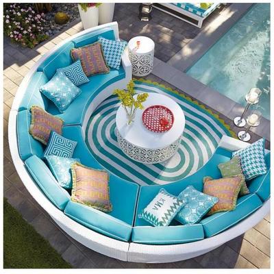 outdoor semi circle furniture half round wicker sectional sofa set