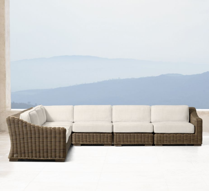 wicker woven fancy corner sofa set deep seating outdoor rattan furniture