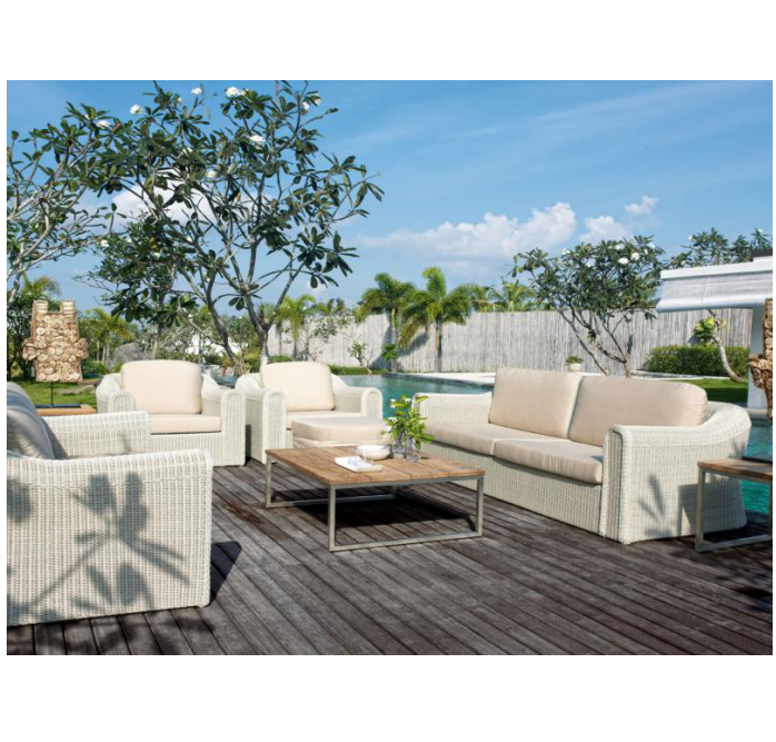 PE white outdoor round rattan patio garden furniture