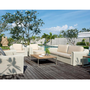 PE white outdoor round rattan patio garden furniture