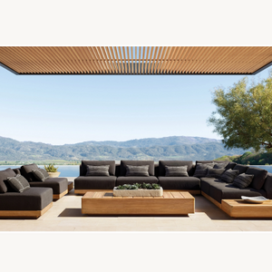 2023 Outdoor Furniture Set Pool Luxury Outdoor Furniture Garden Set Modular Teak Wood Sectional Sofa