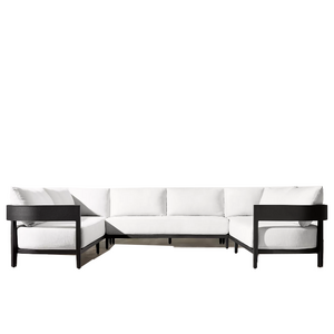 Green high end outdoor garden furniture patio living room metal aluminum U sofa sectional