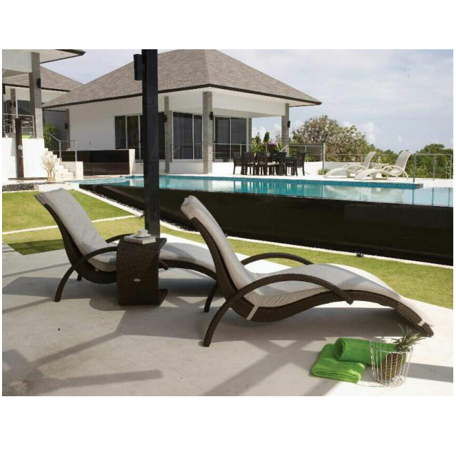 outdoor pe wicker chaise lounge swimming pool chair