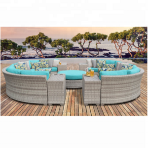 2018 all weather wicker furniture outdoor sectional round shape sofa