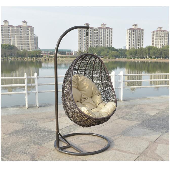 Unique bird nest shaped outdoor hanging wicker egg chair