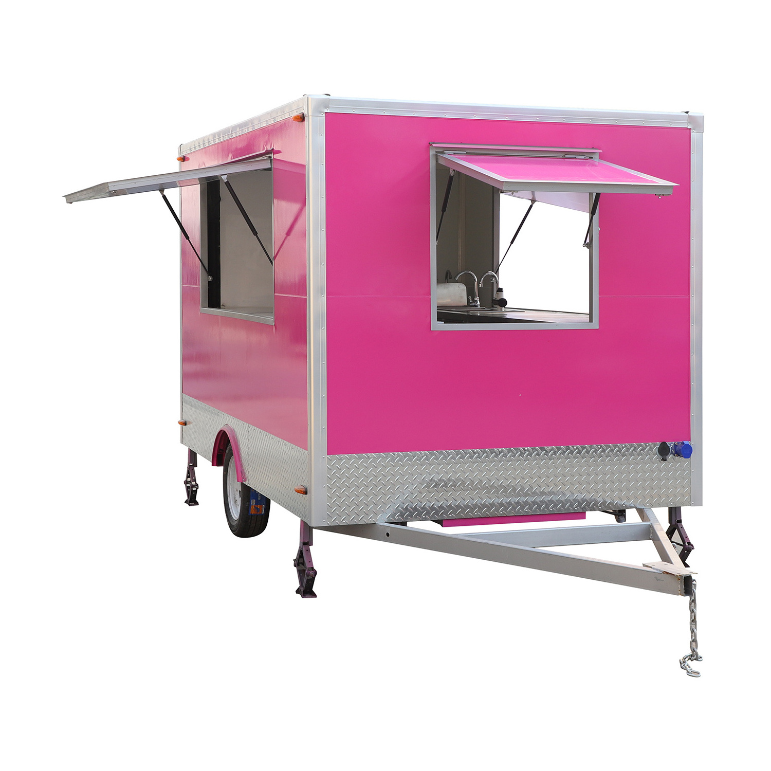 Kiosk Food Cart Snack Food Trailer Porch Food Truck Outdoor Tow Bar Trailer Customized Cooking Equipment with Full Equipment