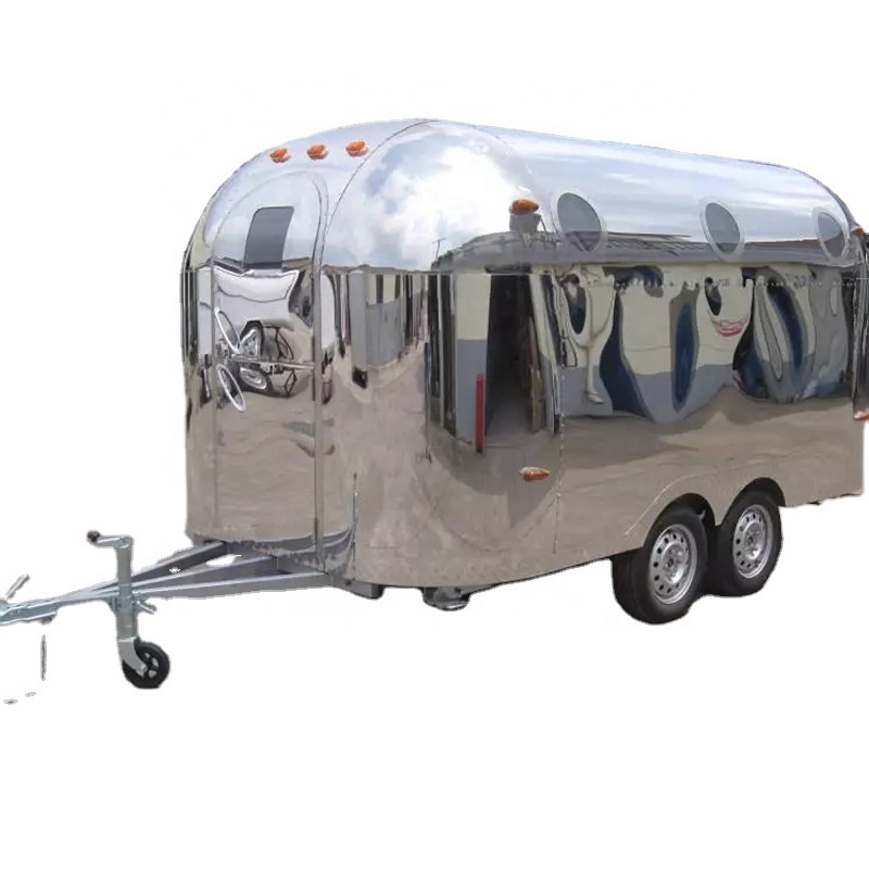 Fashionable Airstream Food Trailer Stainless Steel Fast Food Truck with CE Food Cart