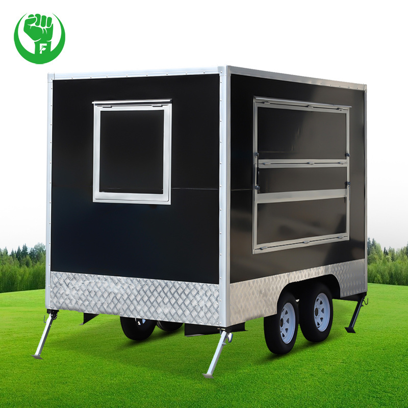 Bakery Equipment Luxury Customised White Black Mobile Restaurant Stainless Steel Snacks Restaurante Fruit Stand Cart Fruit Truck