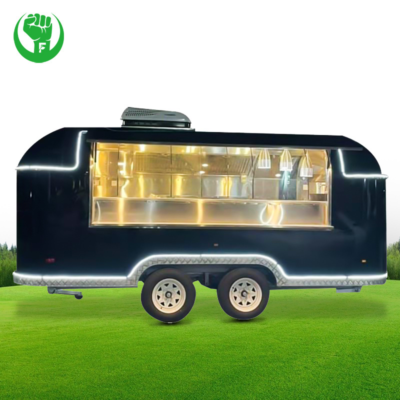 Street stainless steel mobile fast food cart for UK ice cream bikes remorque food truck burger food truck