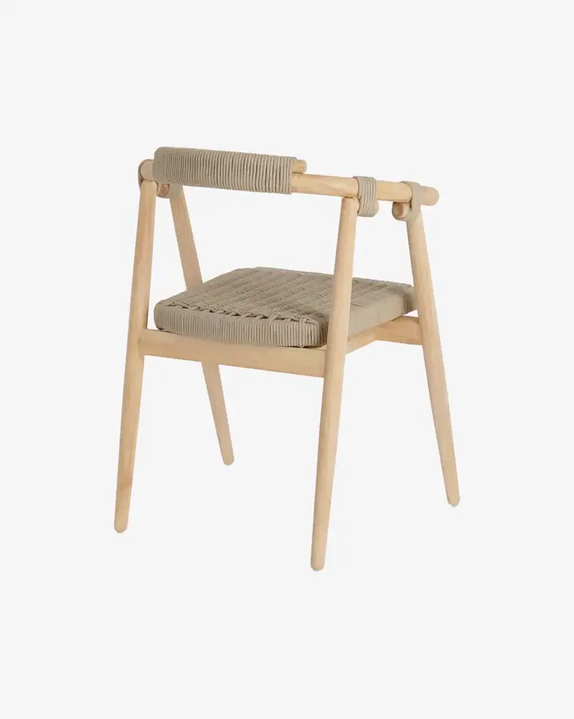 Nordic modern minimalist style home restaurants, living rooms, hotels, homestays, solid wood woven rope dining chairs, desks,