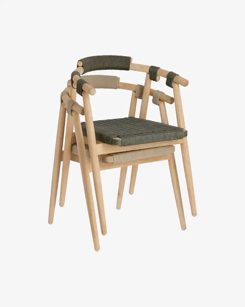 Nordic modern minimalist style home restaurants, living rooms, hotels, homestays, solid wood woven rope dining chairs, desks,