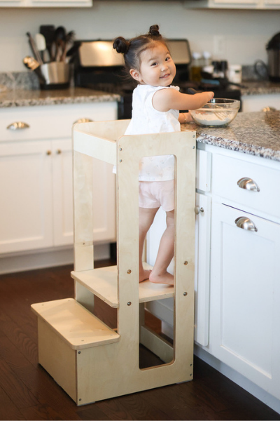 Wooden Kitchen Montessori Tower Stepping Stool Kid Step Stool Learning Helper tower