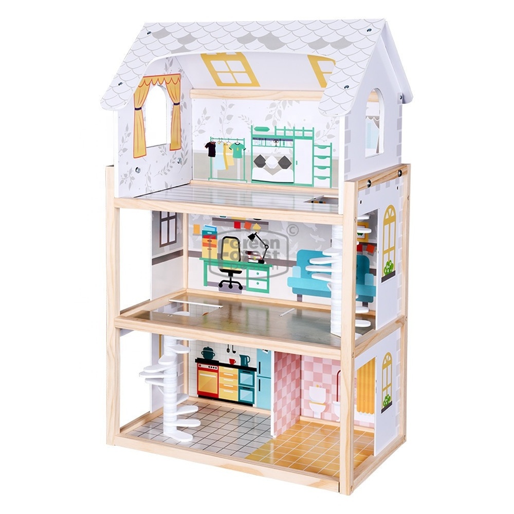 Toy Houses for Boys New Style Hot Sale Mini Doll House Unisex Wooden Dollhouse Wooden Very Heavy Doll House Very Big Support