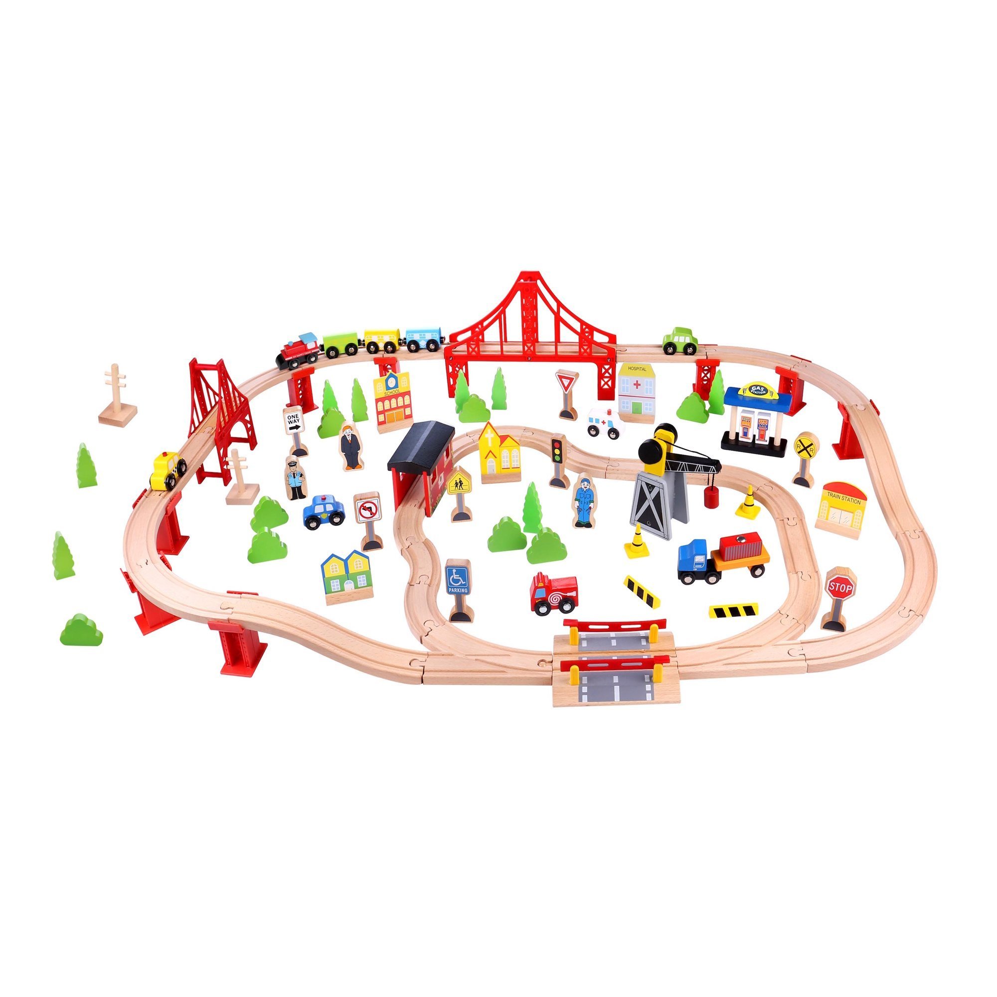 New Preschool Children Play Railway Track Kids 30 PCS Wooden Train Set Toy For Toddler wooden train with tracks