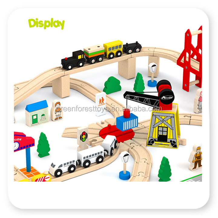 Educational Toy 100pcs Classic Wooden Train Track