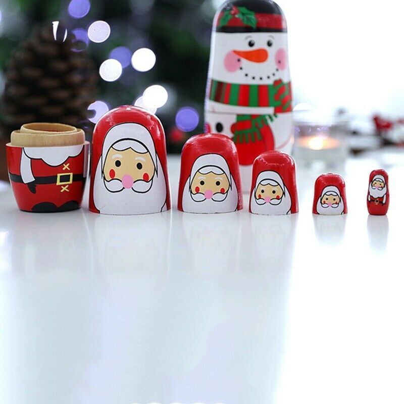 education toy Set of 5 Blank Unpainted DIY Craft kids Wooden Russian Nesting Dolls